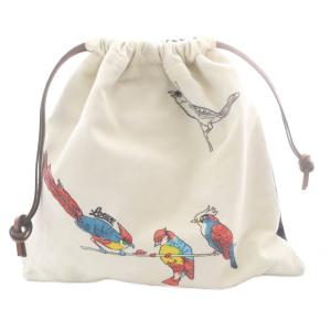 LOEWE PAULAS IBIZA 巾着ポーチ バッグ 白 ホワイト 黒 ブラック /SR OH