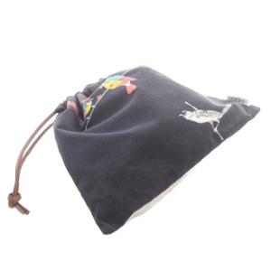 LOEWE PAULAS IBIZA 巾着ポーチ バッグ 白 ホワイト 黒 ブラック /SR OH