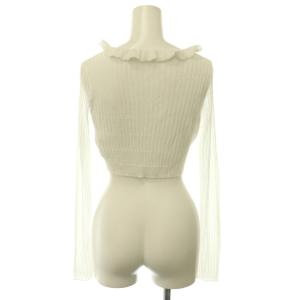 SNIDEL 25SS シアーフリルカーディガン クロップド ショート丈 F ホワイト /ES OS