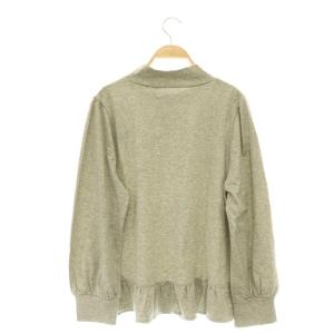franche lippée ブラック black ハイネック 長袖 カットソー ペプラム ベロアリボン FL5 グレー /CX OS
