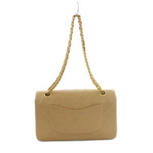 CHANEL 4番台 マトラッセ チェーンショルダーバッグ Wフラップ キルティング ベージュ