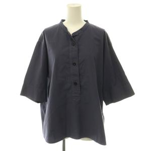 ORGANIC COTTON SHIRTING シャツ ブラウス プルオーバー ヘンリーネック 3 ネイビー