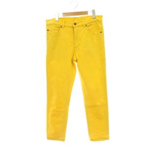 strech slub denim パンツ ストレッチ スラブデニム テーパード ダメージ加工 4 黄色