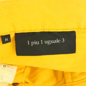 1PIU1UGUALE3 strech slub denim パンツ ストレッチ スラブデニム テーパード ダメージ加工 4 黄色