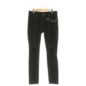 HTC STUDS DENIM デニムパンツ ジーンズ スタッズ ビジュー テーパード ダメージ加工 M