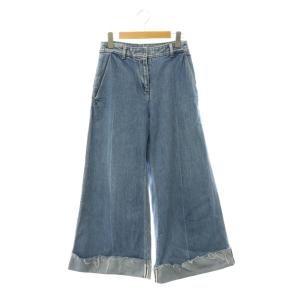 カットオフ ワイドデニムパンツ ジーンズ 38 ブルー /HK OS