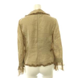 Blumarine フリル リネンジャケット スカート ミニ フレア セットアップ I40 38 ベージュ /HK OS