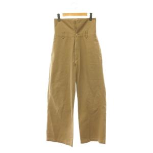 25SS Higuchi S2WAYハイウエストパンツ ワイド 34 ベージュ /CX OS