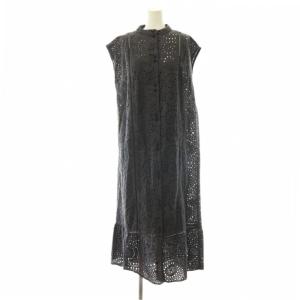EYELET LACE SHIRT DRESS ワンピース レース カットワーク バンドカラー ロング