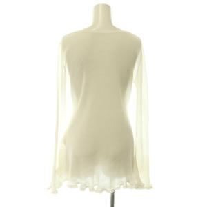 25AW SHEER FRILL V NECK KNIT TOP トップス カットソー シアー シルク混