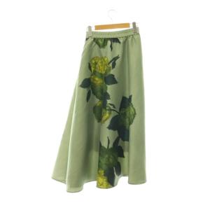 Ameri VINTAGE ELLIE ASYMMETRY PLEATS SKIRT フレアスカート ロング S スモークグリーン