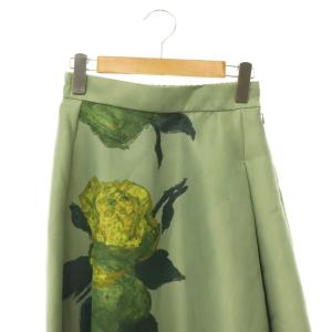 Ameri VINTAGE ELLIE ASYMMETRY PLEATS SKIRT フレアスカート ロング S スモークグリーン