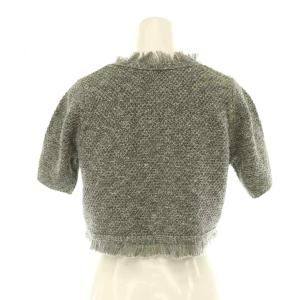 SNIDEL 25SS ラメツイードニットジャケット クロップド F グレー /ES OS