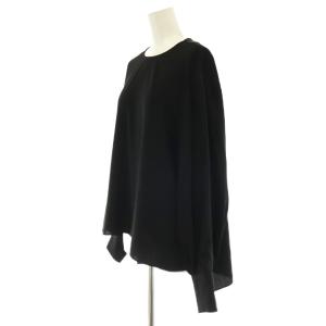 ADORE 25SS コンパクトサテンブラウス プルオーバー 長袖 38 黒 ブラック /HS OS