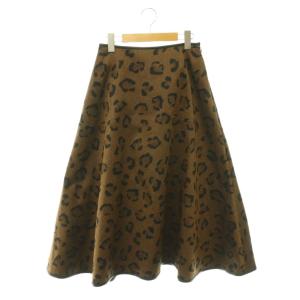 Jenny leopard スカート フレア レオパード柄 36 ブラウン ブラック