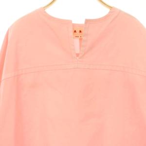 MARNI スキッパー ブラウス シャツ プルオーバー リネン混 バックギャザー 38 ピンク /CX OS