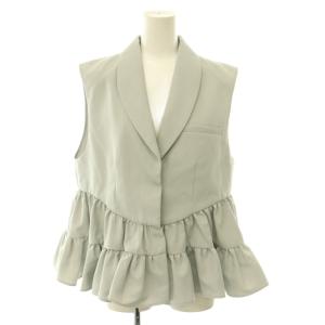 25AW UND CURVE LINE FRILL VEST ベスト ジレ フリル ティアード M グレー