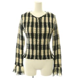 25AW SHIRRING DESIGN BLOUSE シャーリングデザインブラウス チェック 長袖 1
