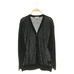 25AW Fine Cotton Vネック カーディガン ニット 長袖 ブラック /MY OS SH