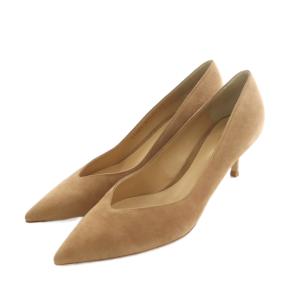 PARIS55 CAMOSCIO PRALINE パンプス ポインテッドトゥ スエード 37 23.5-24.0cm