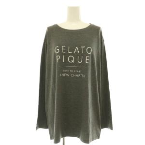 gelato pique セットアップ 上下 ロゴ カットソー 長袖 イージーパンツ ルームウェア パジャマ F グレー /NR