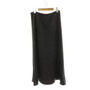 25AW サテンAラインマキシスカート Base Satin フレアスカート 4 ダークブラウン /ES