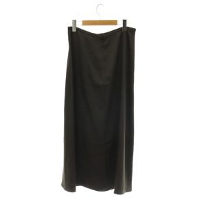 Theory 25AW サテンAラインマキシスカート Base Satin フレアスカート 4 ダークブラウン /ES
