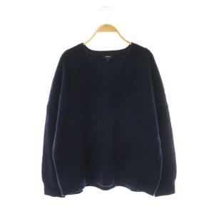 Lana Cash OS Vneck PO Vネックニット セーター カシミヤ混 S ネイビー /ES
