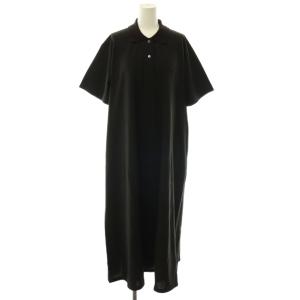 green label relaxing別注 ポロドレス ワンピース 鹿の子 ロング 半袖 ダークブラウン
