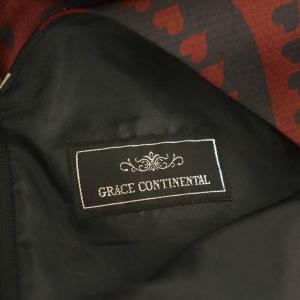 GRACE CONTINENTAL バイアスハートワンピース Vネック ロング ノースリーブ 38 黒 ブラック ボルドー /HS OS