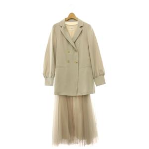 TRINITY JKT TULLE DRESS ジャケットワンピース ロング 長袖 ダブル M ライトベージュ