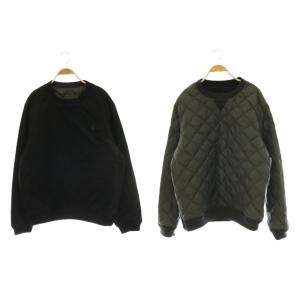 POLO GOLF リバーシブル ダウンプルオーバー ジャケット ロゴ L チャコールグレー ブラック