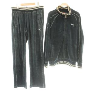 PUMA プーマ-ベロアトラックジャケット パンツ セットアップ O 茶