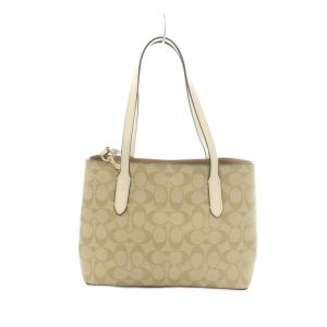 COACH 2WAY ショルダーバッグ ハンドバッグ シグネチャー柄 ベージュ 白 ホワイト F73293 /MI