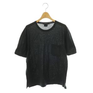 ポケット付き Tシャツ カットソー 半袖 M ブラック /HK OS