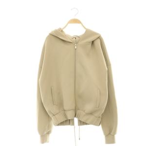 BACK LACE UP PARKA パーカー ジップアップ レースアップ F ベージュ /HK OS
