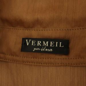 VERMEIL par iena 25SS ポリエステルナイロンシアーシャツ 長袖 オーバーサイズ ブラウン /MY OS