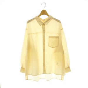 25SS シアーシャツ 長袖 リネン混 38 アイボリー /HK OS