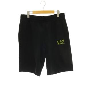 イーエーセブン EA7 ロゴ ハーフパンツ ショートパンツ スウェット L ブラック イエロー /ES