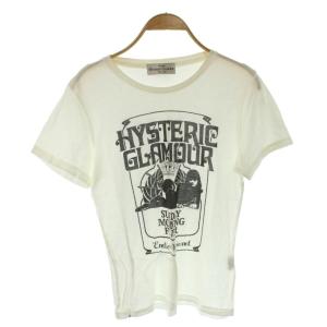 ラインストーン Tシャツ カットソー 半袖 ロゴ F 白 ホワイト /SS OS