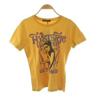 タグ付き ヒスガール 半袖Tシャツ カットソー ロゴ プリント F マスタードイエロー /SS OS
