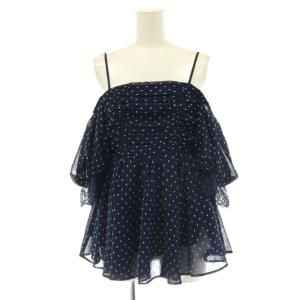25AW バリエオフショルレースチュニック 半袖 F ネイビー /HK OS