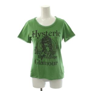 ヒスガール レースTシャツ カットソー 半袖 F 緑 グリーン /SS OS