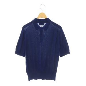 JOHN SMEDLEY 半袖ニット セーター S ネイビー /ES OS