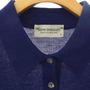 JOHN SMEDLEY 半袖ニット セーター S ネイビー /ES OS