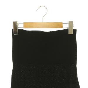 STELLA McCARTNEY ニットスカート フレア ロング 40 ブラック /HK OS