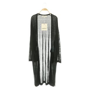 C/LI Blend Long Cardigan カーディガン リネン混 ロング シアー 長袖 38 黒