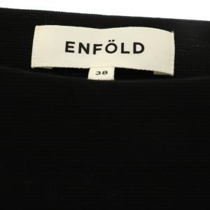 ENFOLD 変型 カットソー ボートネック 長袖 38 黒 ブラック /HS OS