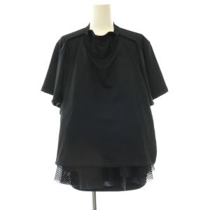 AD2025 メッシュヘム レイヤードTシャツ S ブラック GQ-T023
