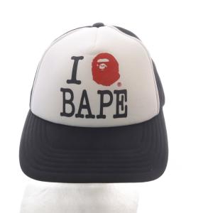 I LOVE BAPE MESH CAP キャップ 帽子 野球帽 F ブラック /YO4